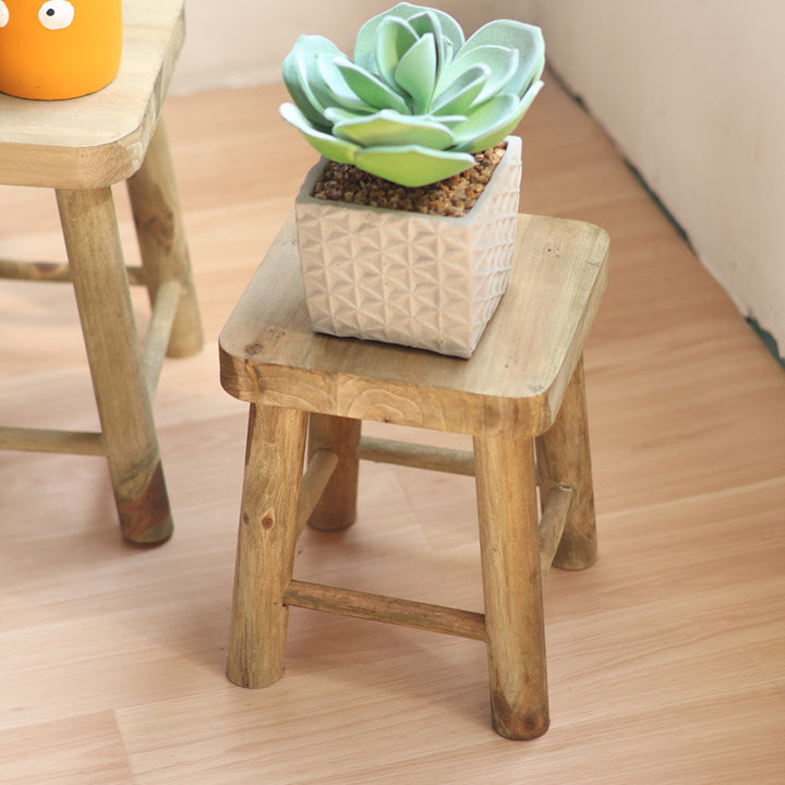 Handcrafted wooden stool Stornfield