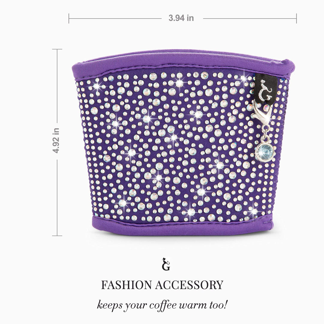 Ladies coffee cup cover with glitter stones Stornfield