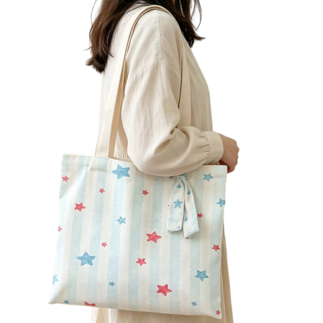 Stylish Star Print Tote Bag