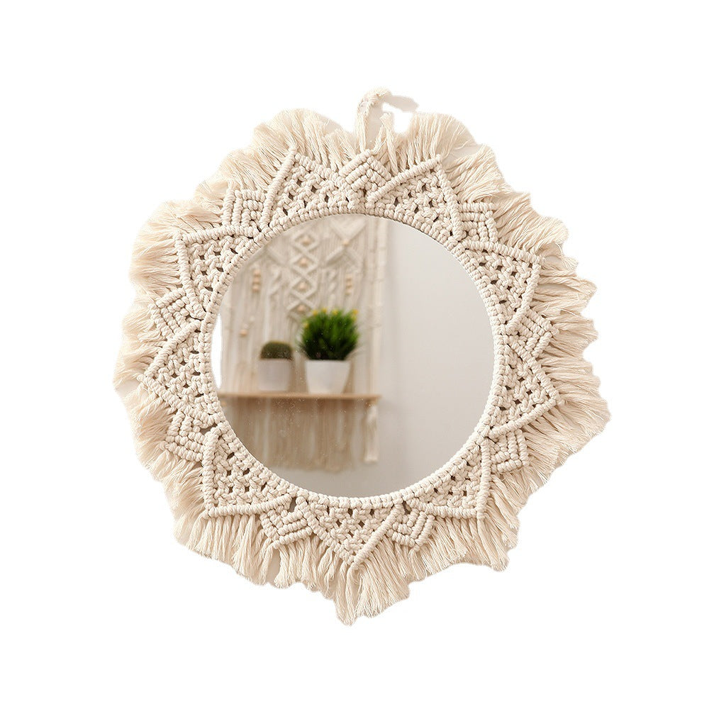 Macrame Decorative Round Wall Mirror Stornfield