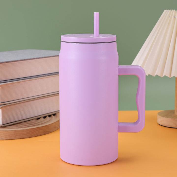 Women's reusable drinking cup with straw and ergonomic handle Stornfield