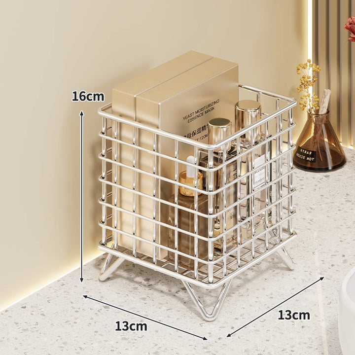 Square Metal Wire Vanity Organizer with Elevated Legs