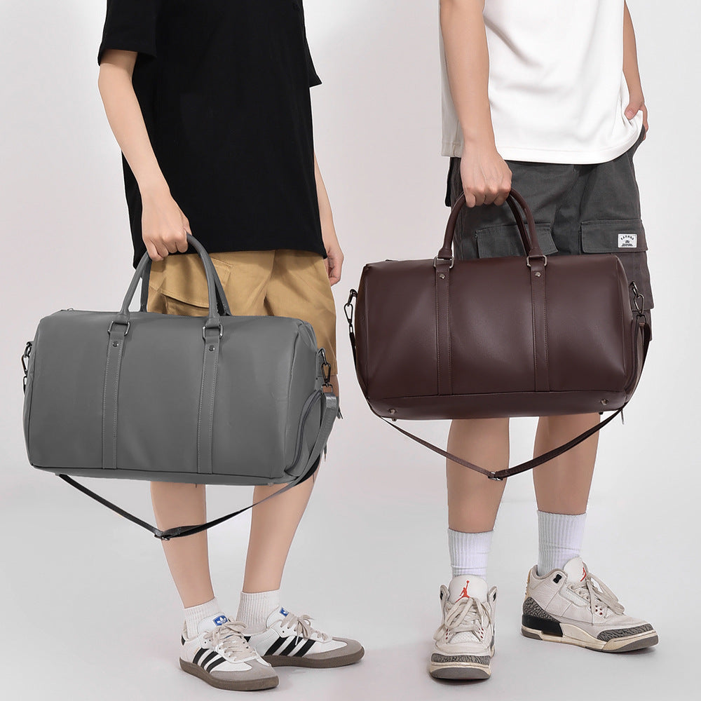 Premium Leather Travel Duffel Stornfield