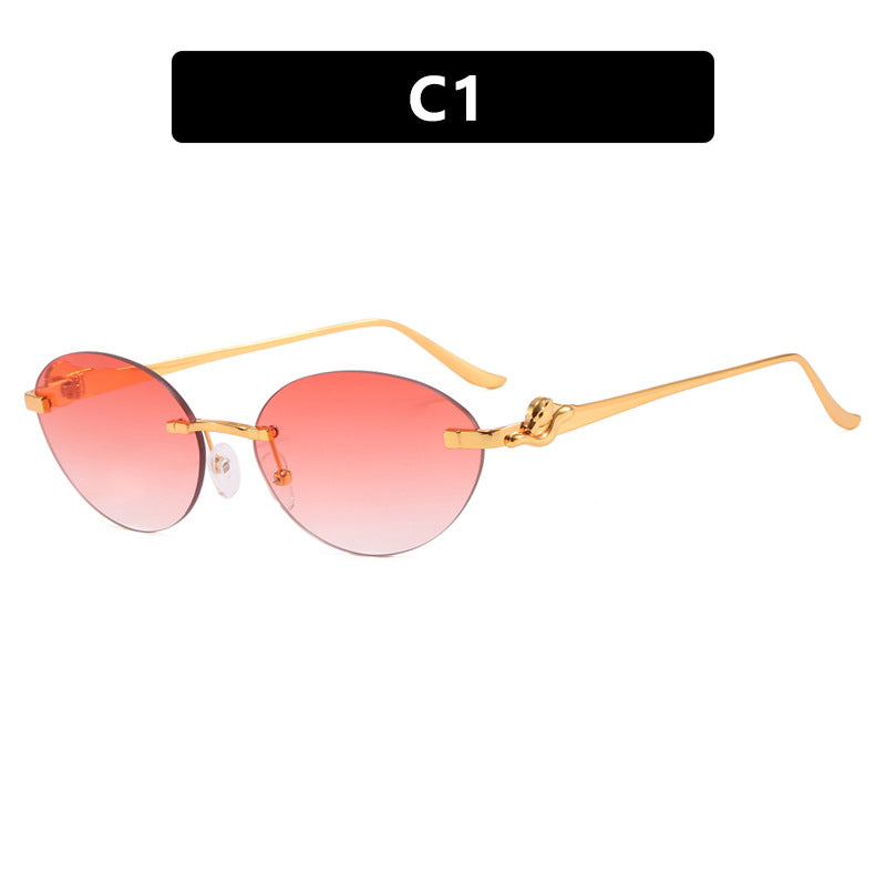 Women's round sunglasses with elegant, semi-transparent frame and fashionable details Stornfield