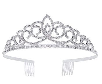 Ladies Elegant Rhinestone Tiara with Floral Design Stornfield