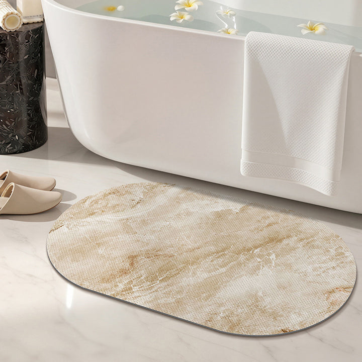 Marble Print Bath Mat for Bathroom Floor Decor