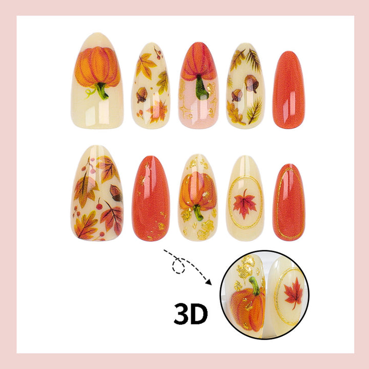 Artificial nail set with autumn motifs Stornfield