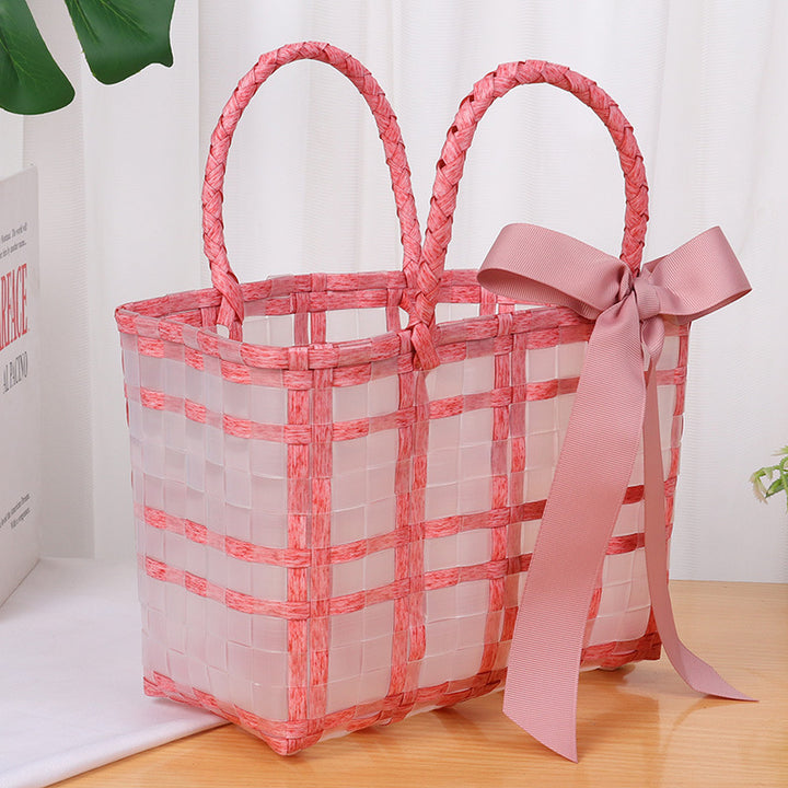 Stylish and spacious basket bag with bow accent Stornfield