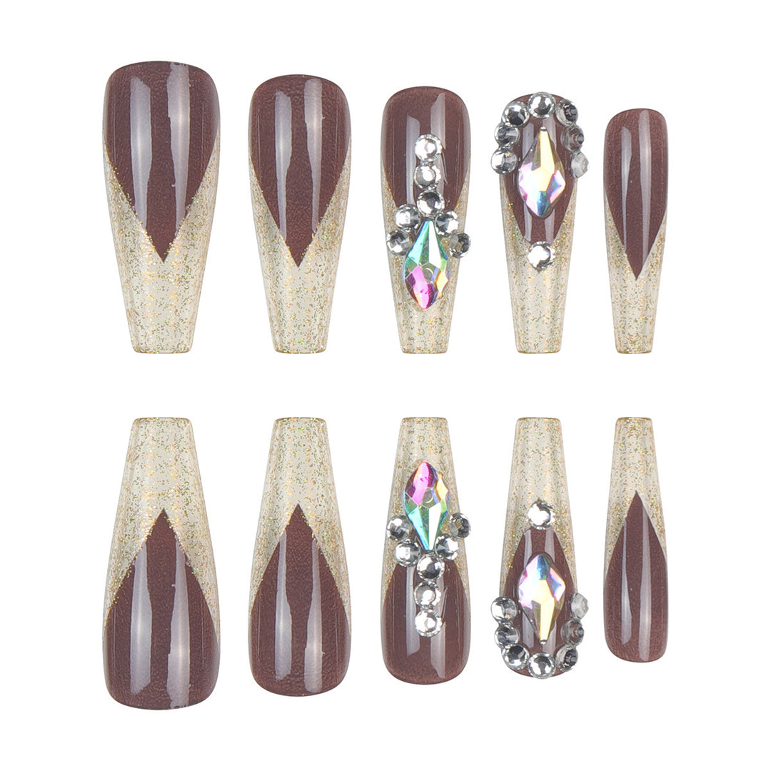 Stylish Decorative Long Press-On Nails Stornfield