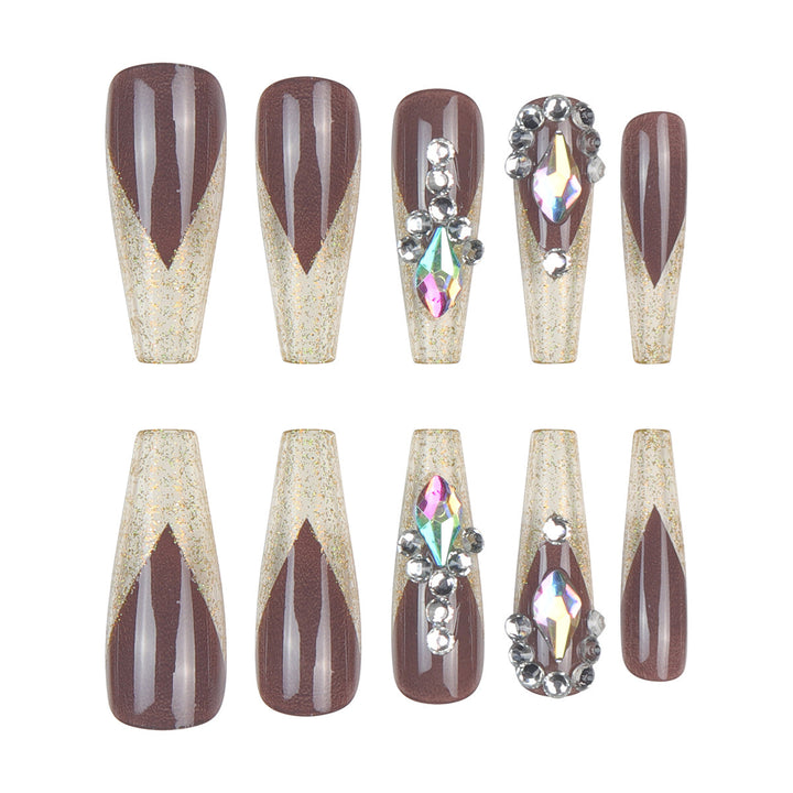 Stylish Decorative Long Press-On Nails Stornfield