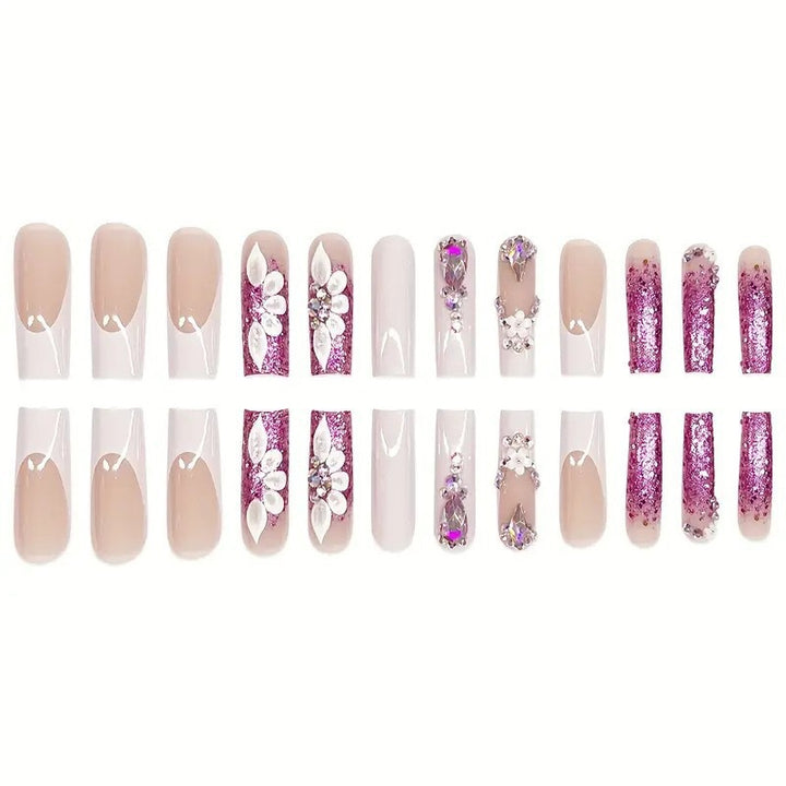 Artistic Rhinestone-Embellished Press-On Nail Extensions Stornfield