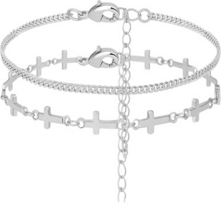 Layered Cross Charm Bracelet Stornfield