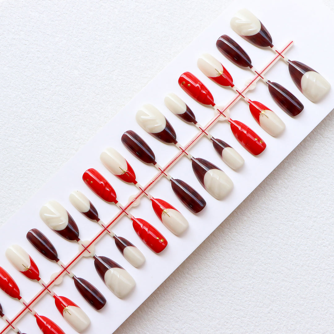 Decorative Press-On Nail Art Set with Unique Patterns Stornfield