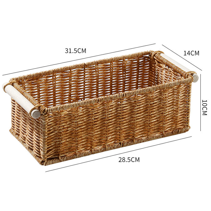 Unisex Rectangular Basket made of woven natural material Stornfield