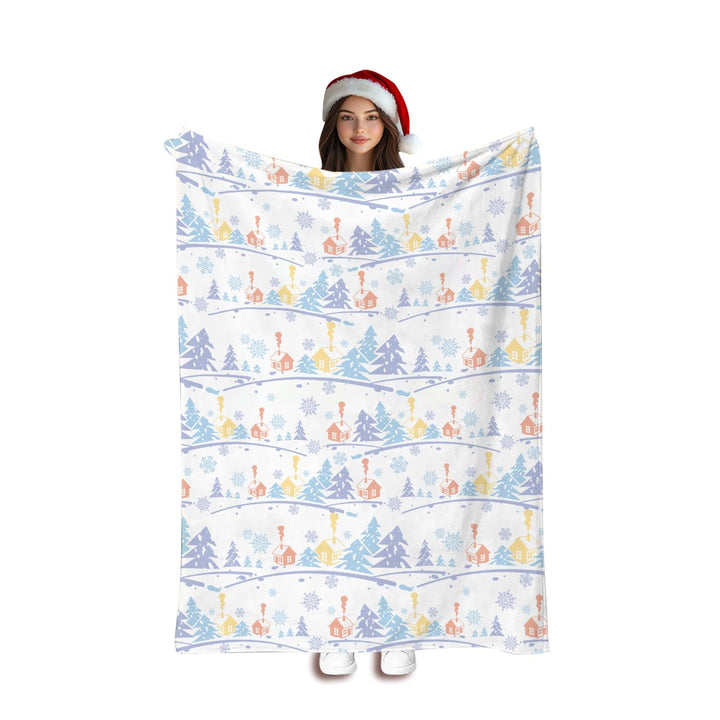 Artistic Wolf-Themed Fleece Blanket