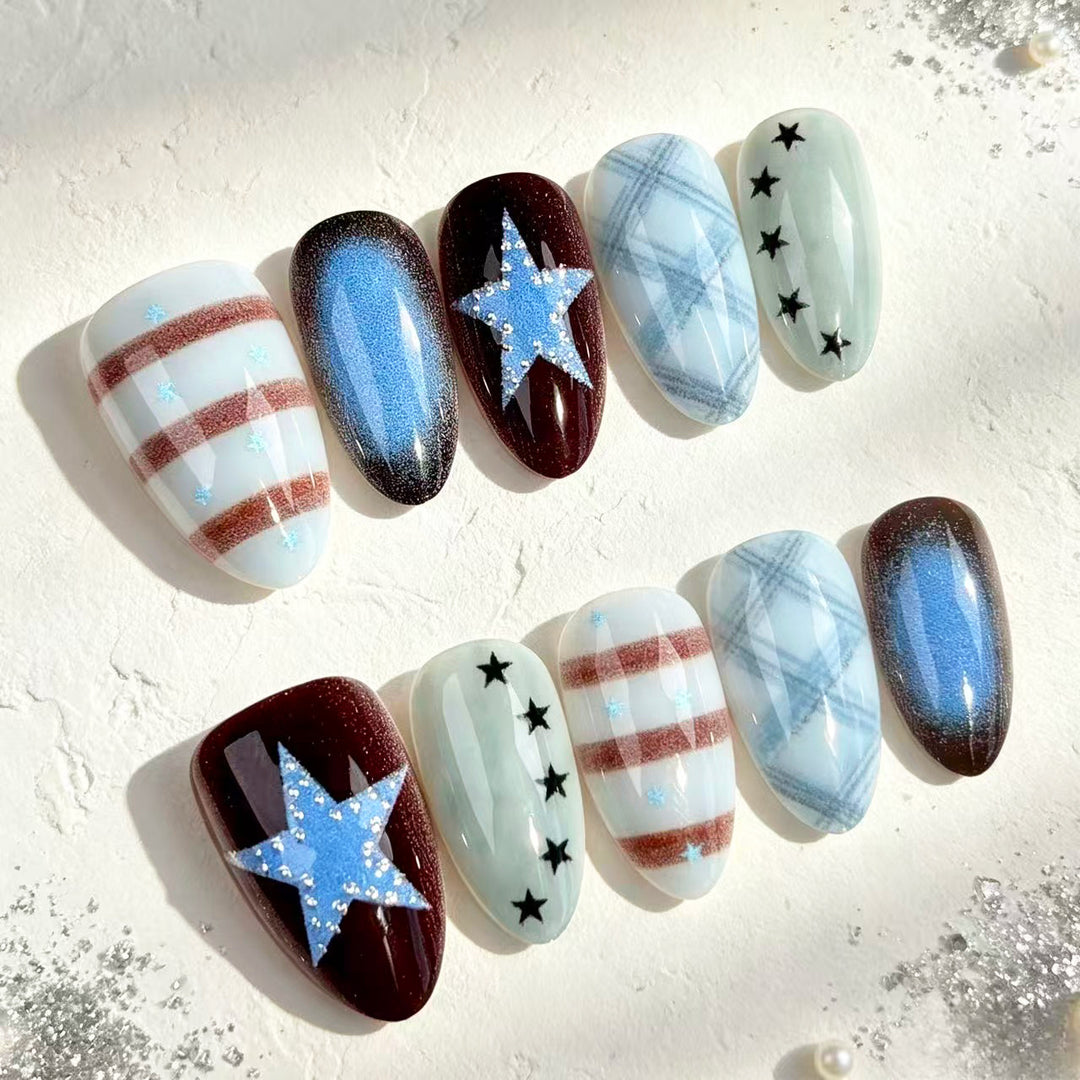 Patriotic Themed Press-On Nail Art Set
