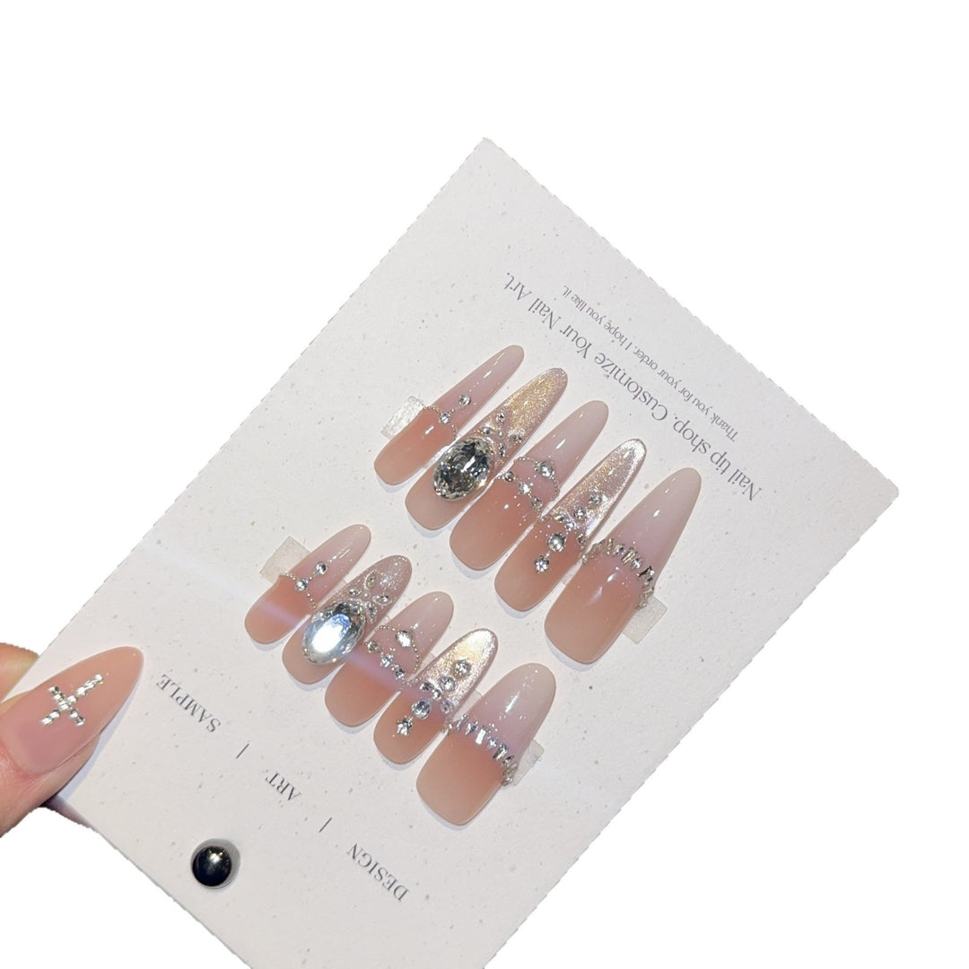 Artificial nails with elegant crystal decorations Stornfield