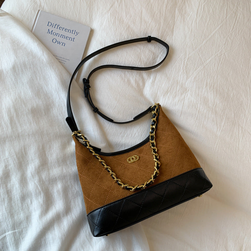 Quilted Suede Shoulder Bag Stornfield