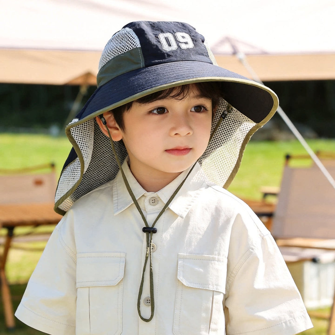 Kids' sun hat with breathable mesh neck protection and adjustable chin strap Stornfield