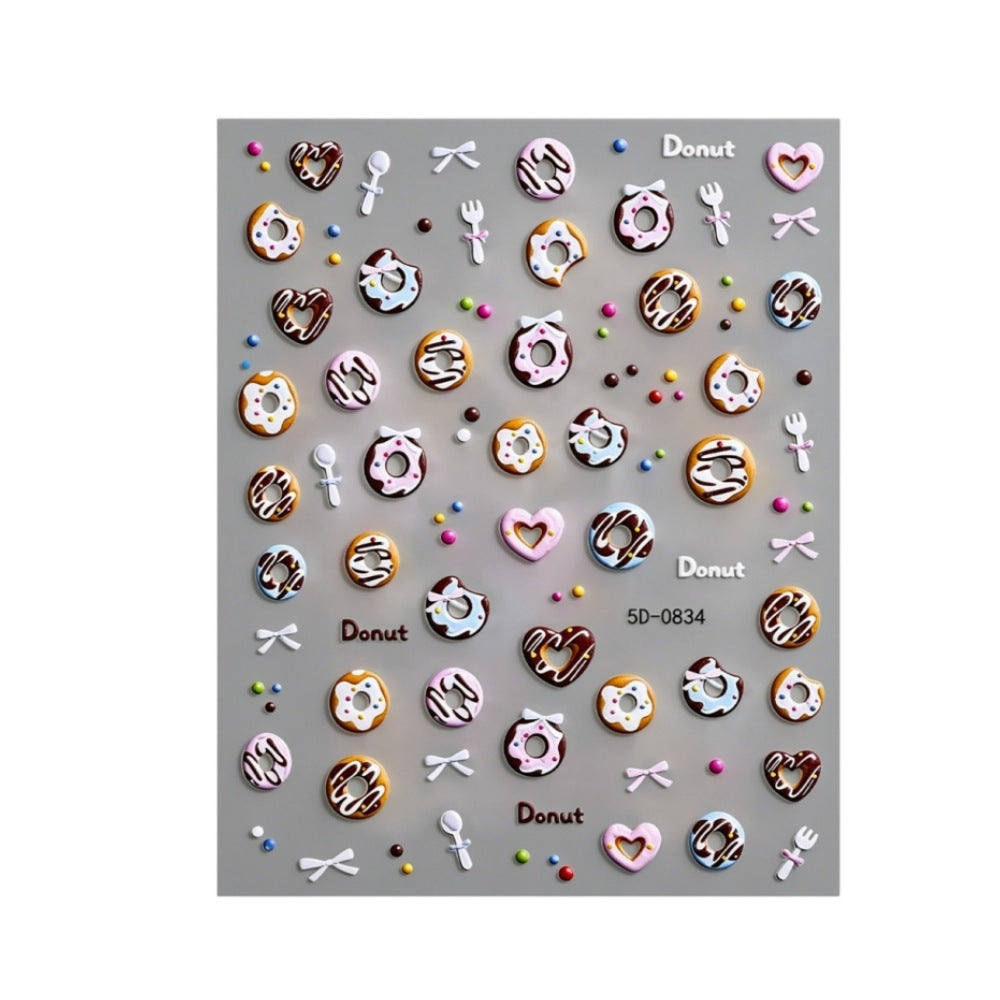 Creative Dessert-Themed Nail Art Stickers