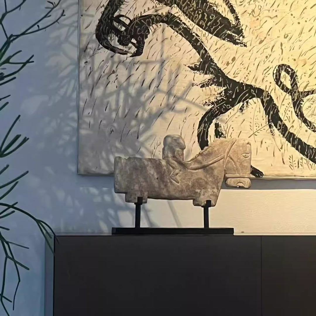 Decorative Horse and Rider Statue