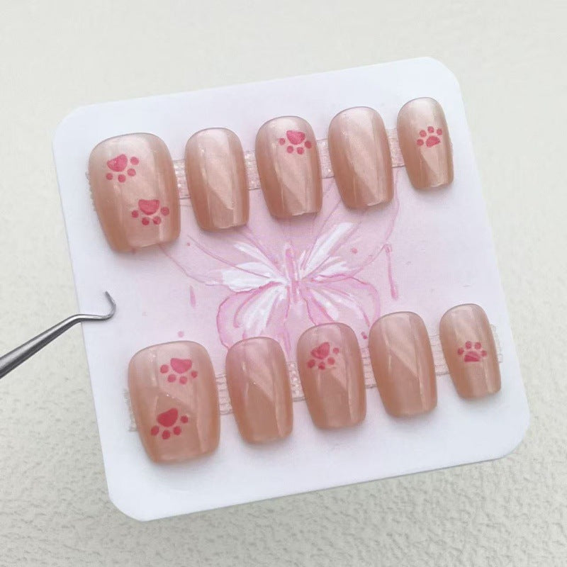 Creative Artificial Nails with Playful Paw Designs Stornfield