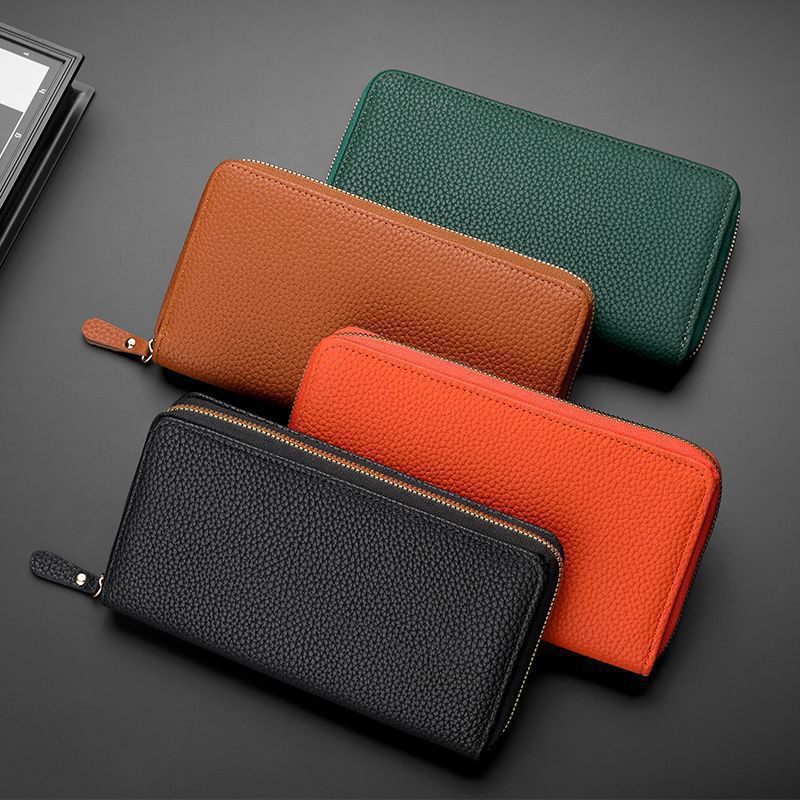 Textured Leather Zip-Around Wallet Stornfield