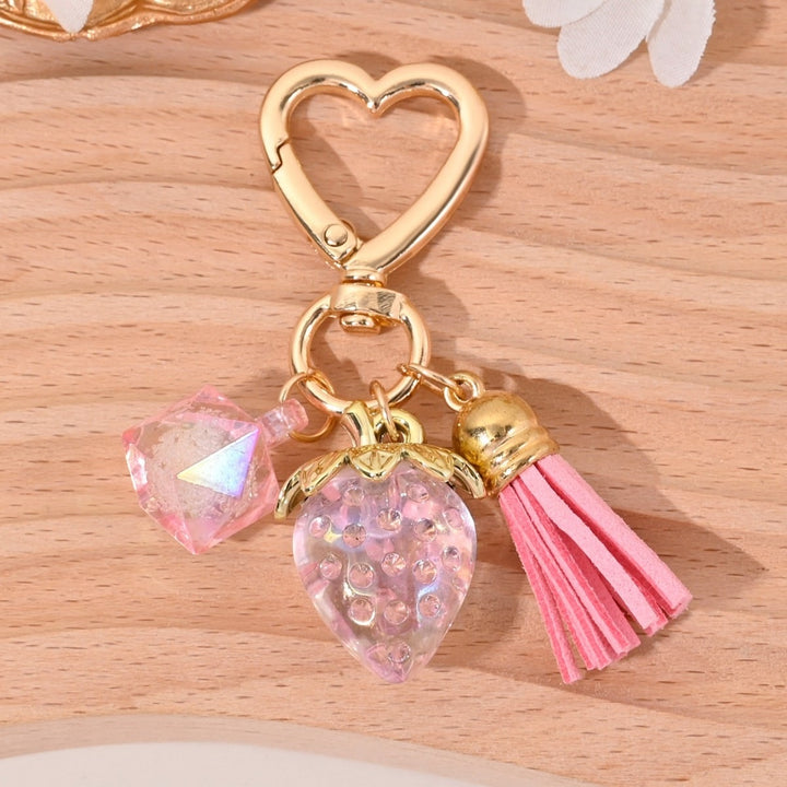 Keychain with Fruity Strawberry Design Stornfield