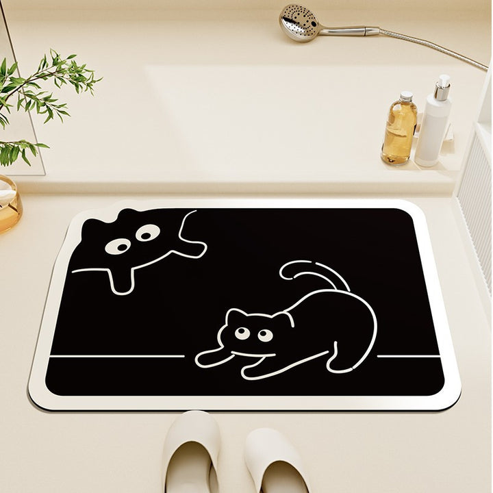 Cute Cat-Shaped Plush Bath Rug