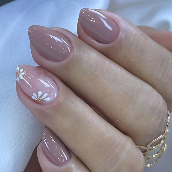Elegant Floral Press-On Nail Tips Stornfield