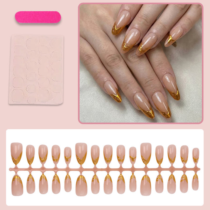 Artifical nails with elegant gold tips Stornfield