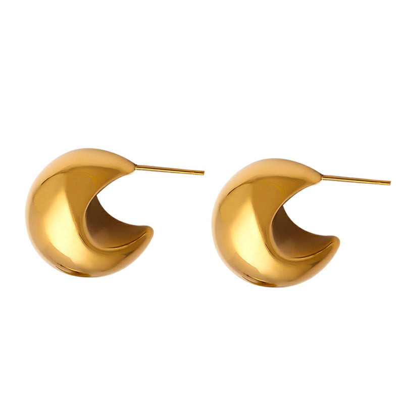 Shiny stainless steel stud earrings Stornfield