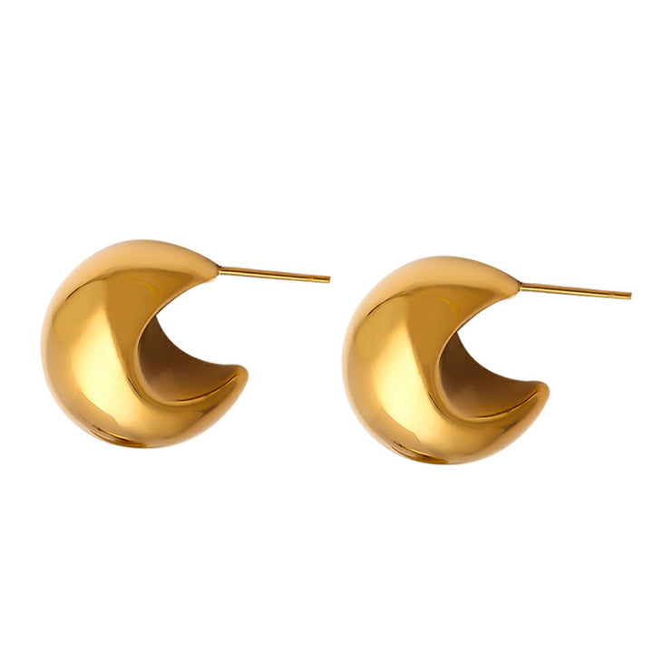 Shiny stainless steel stud earrings Stornfield
