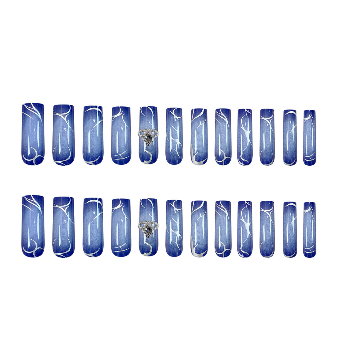 Creative artificial nails with ombre effect and glitter Stornfield