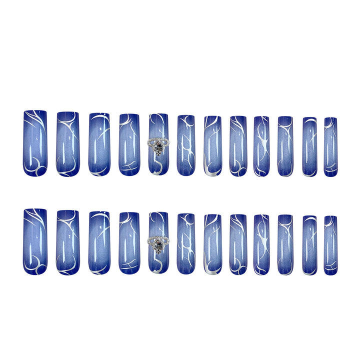 Creative artificial nails with ombre effect and glitter Stornfield