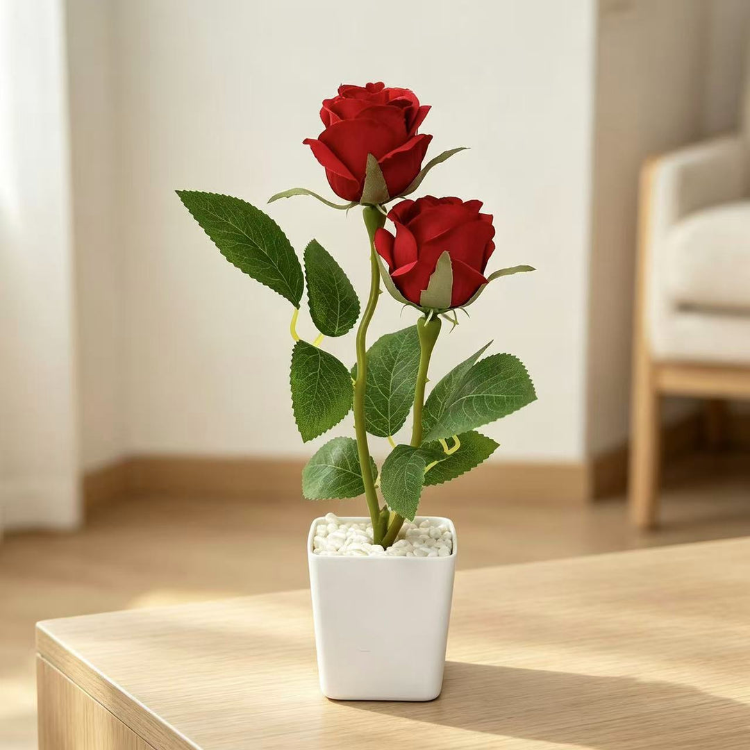 Lifelike Dual Rose Arrangement for Home Decor
