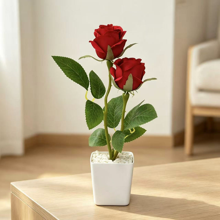 Lifelike Dual Rose Arrangement for Home Decor