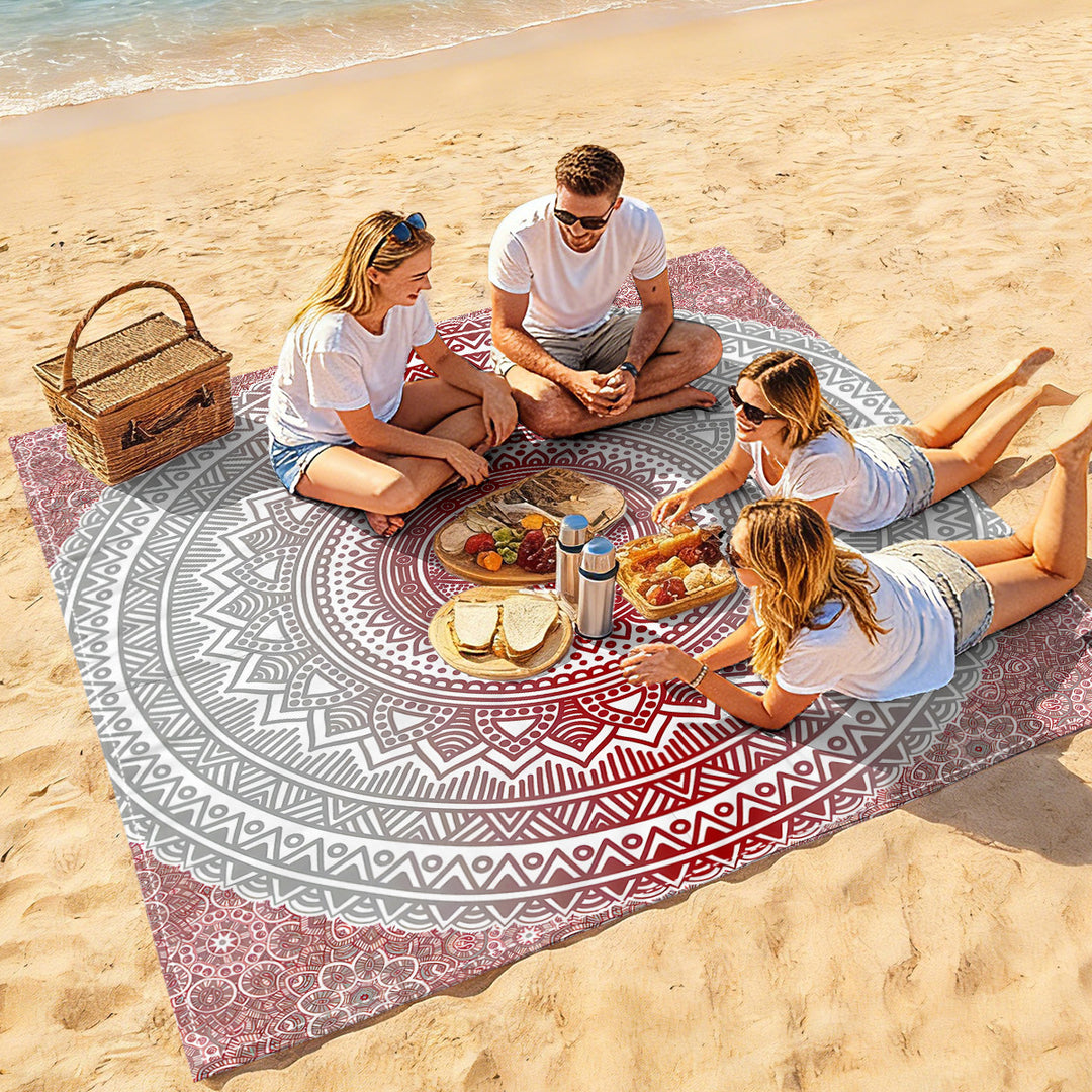 Mandala Design Beach Mat Stornfield