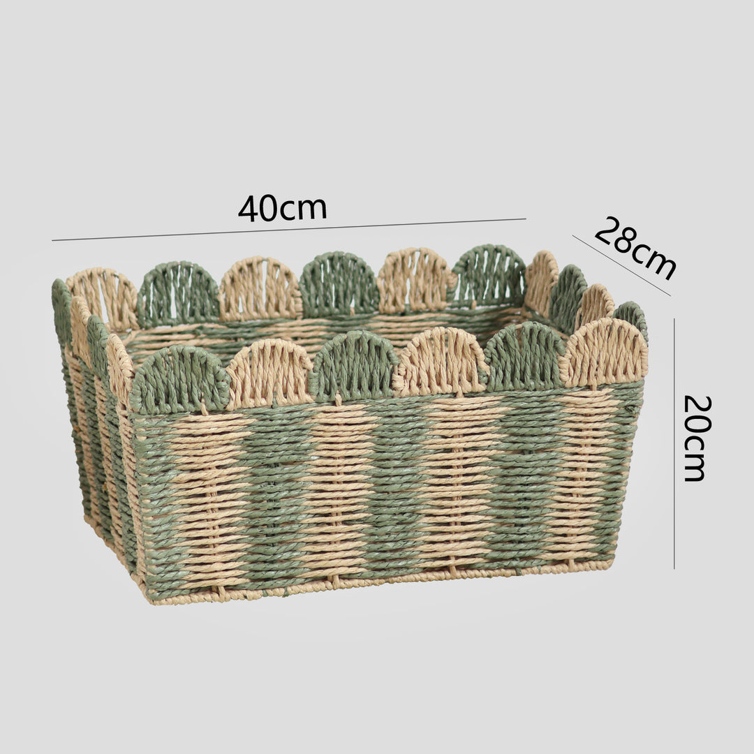 Handcrafted decorative basket with wave edge Stornfield