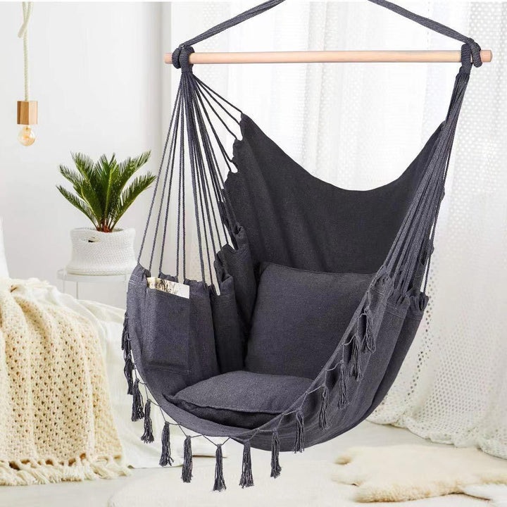 Hanging chair with pocket and cushion Stornfield