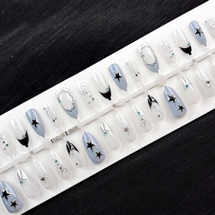 Premium Star-Embellished Press-On Nail Set