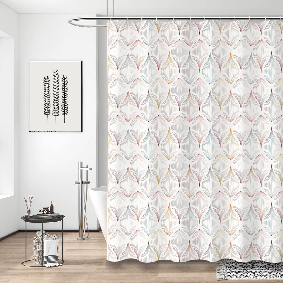 Modern Leaf Textured Shower Curtain Stornfield