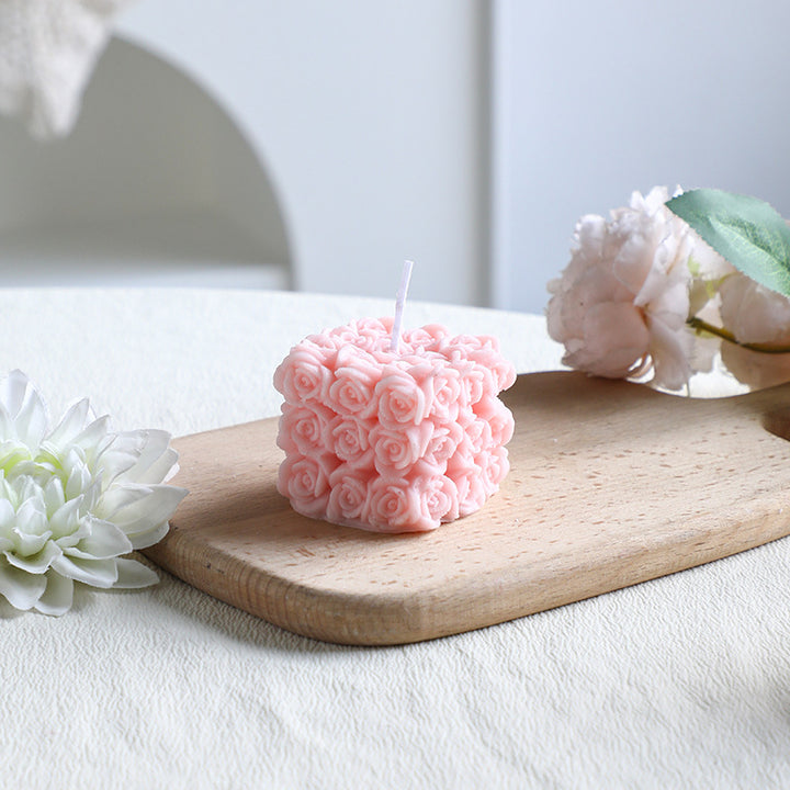 Hand-Poured Floral-Relief Cupcake Decorative Candle