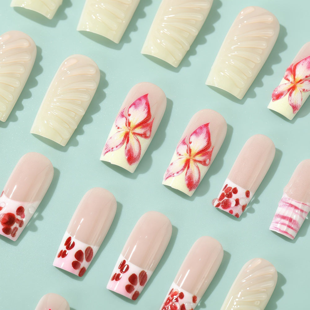 Artificial Nails Set with Elegant Floral Designs Stornfield