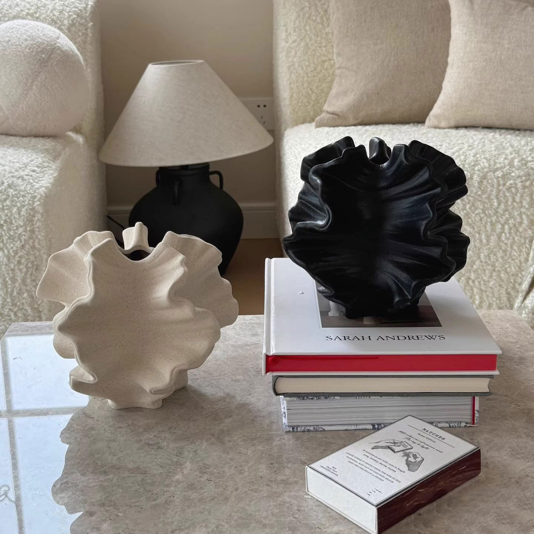 Shell-Inspired Decorative Ceramic Vase