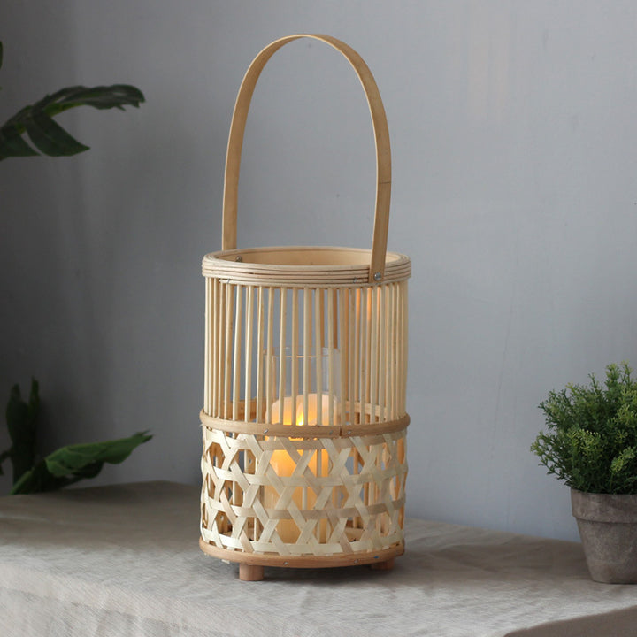 Handcrafted lantern made of rattan Stornfield