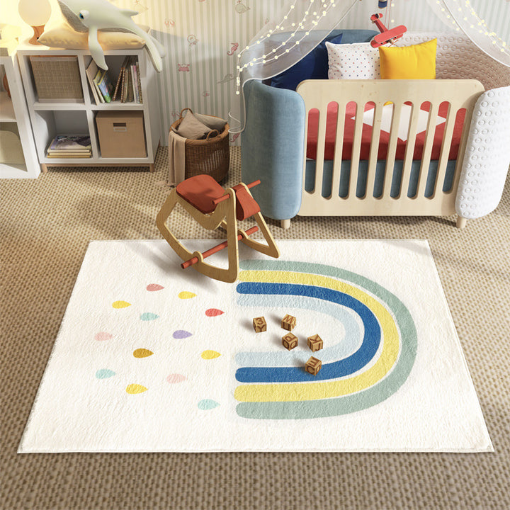 Children's Playful Rainbow-themed Area Rug