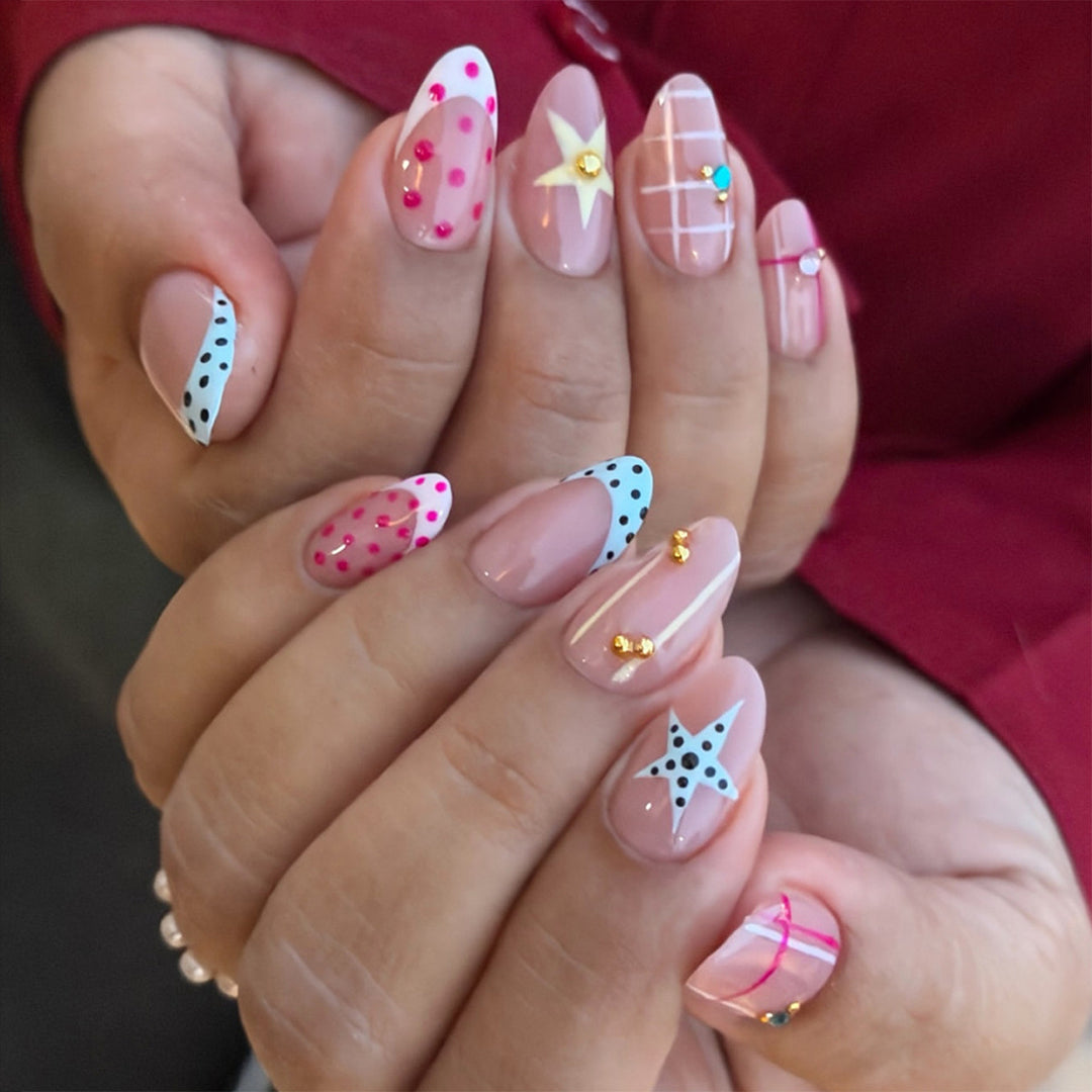 Artificial fingernails with creative geometric accents Stornfield