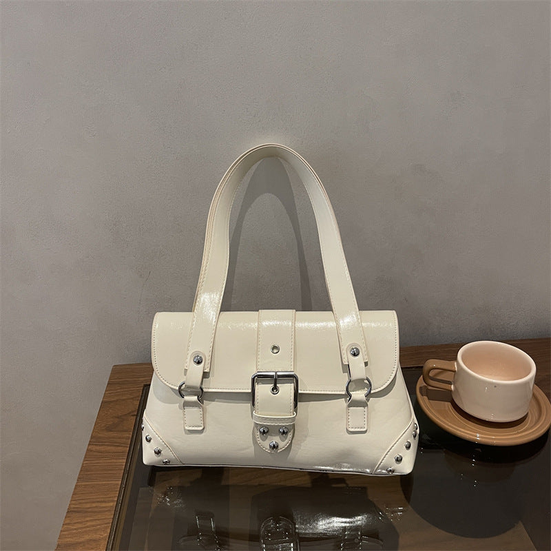 Structured Faux Leather Handbag