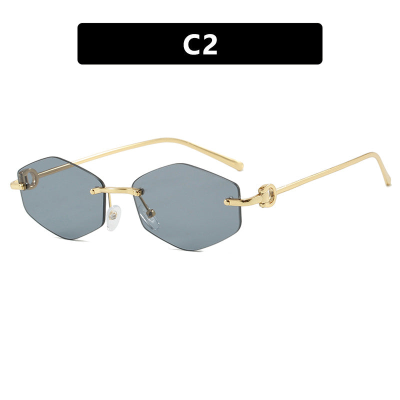 Women's fashionable sunglasses with hexagonal frame and luxurious accents Stornfield